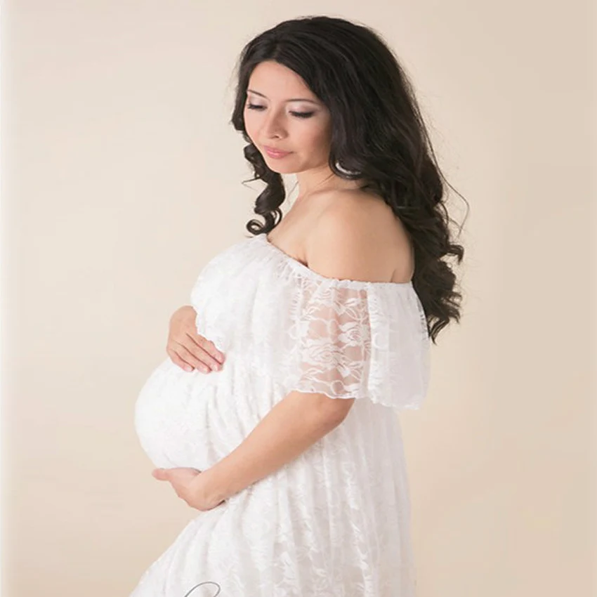 2017 Summer Fashion White Lace Ruffle Shoulderless Long maternity dresses photography clothes for pregnant women
2017 Summer Fashion White Lace Ruffle Shoulderless Long maternity dresses photography clothes for pregnant women