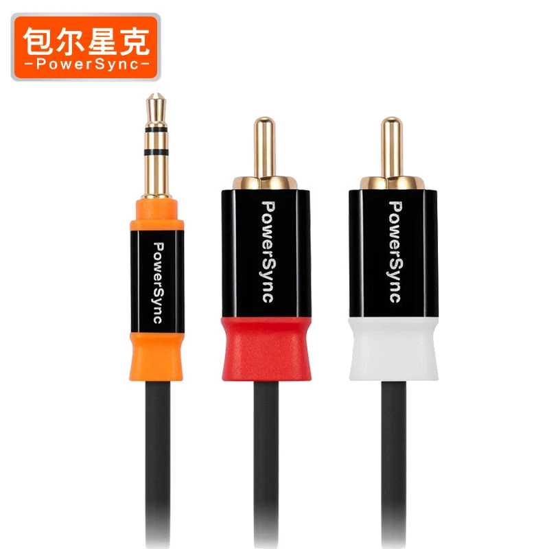 PowerSync HiFi 3.5 мм разъем RCA аудио Кабели мужчинами 2RCA 1.5 м кабель AUX для дома театр DVD