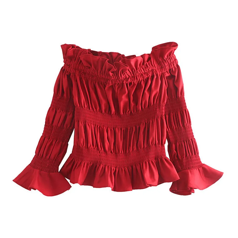 YNZZU 2019 New arrival sexy off shoulder women's blouse Red ruffled elastic long sleeve female shirt Fashion elegant tops YT648
YNZZU 2019 New arrival sexy off shoulder women's blouse Red ruffled elastic long sleeve female shirt Fashion elegant tops YT648