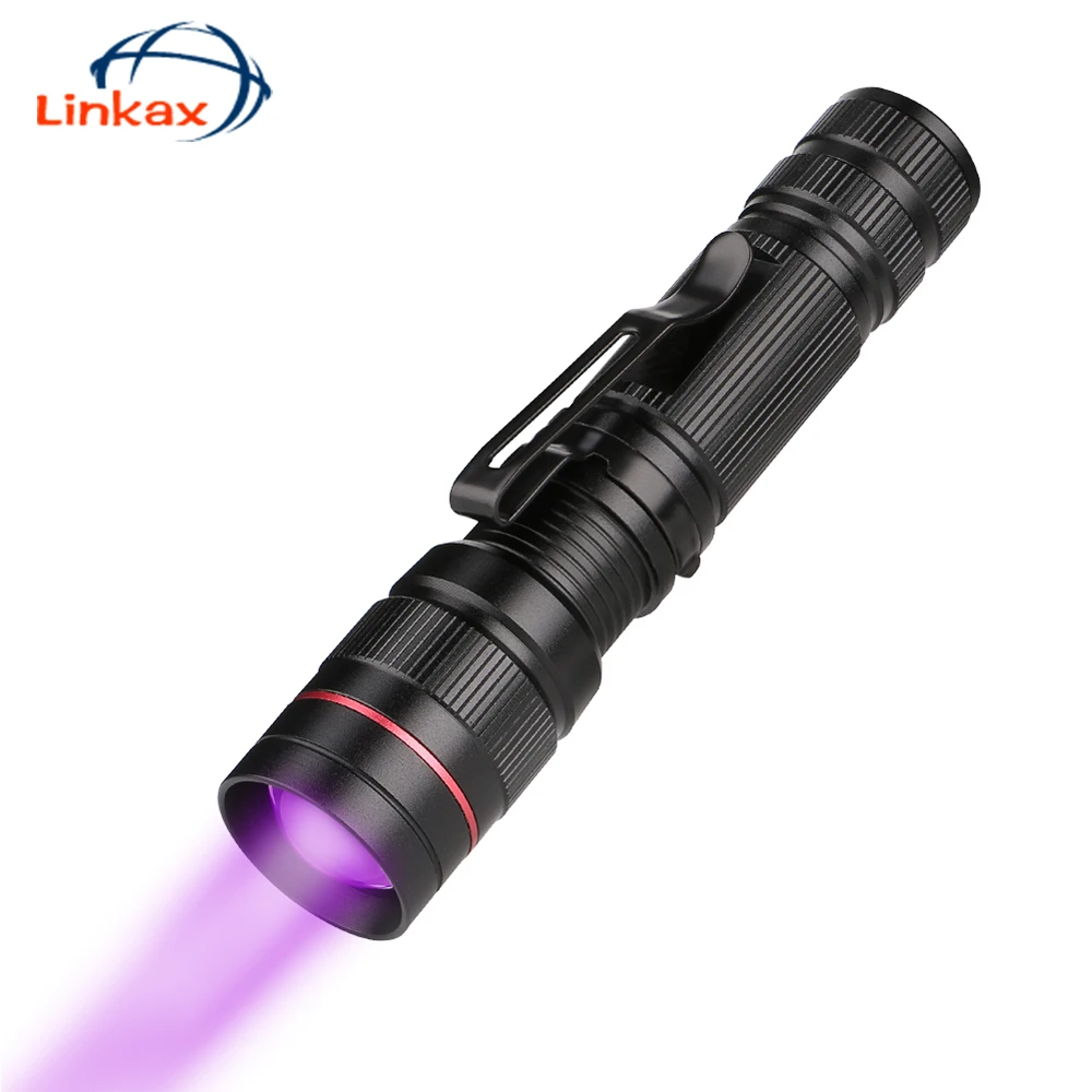 Zoomable Led UV Flashlight Torch Light 395nm Ultra Violet Light Blacklight UV Lamp AA Battery For Marker Checker Cash Detection
Zoomable Led UV Flashlight Torch Light 395nm Ultra Violet Light Blacklight UV Lamp AA Battery For Marker Checker Cash Detection