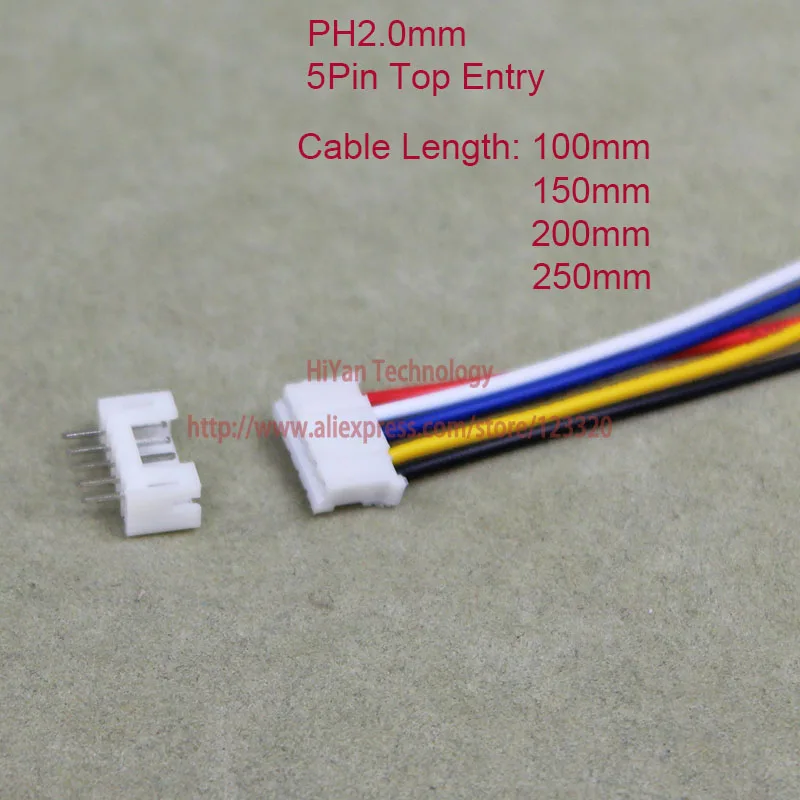 Мини Micro PH2.0 JST 2 0 мм Шаг 5Pin верхний входной разъем с 1007 26AWG 100 до 250 электронный