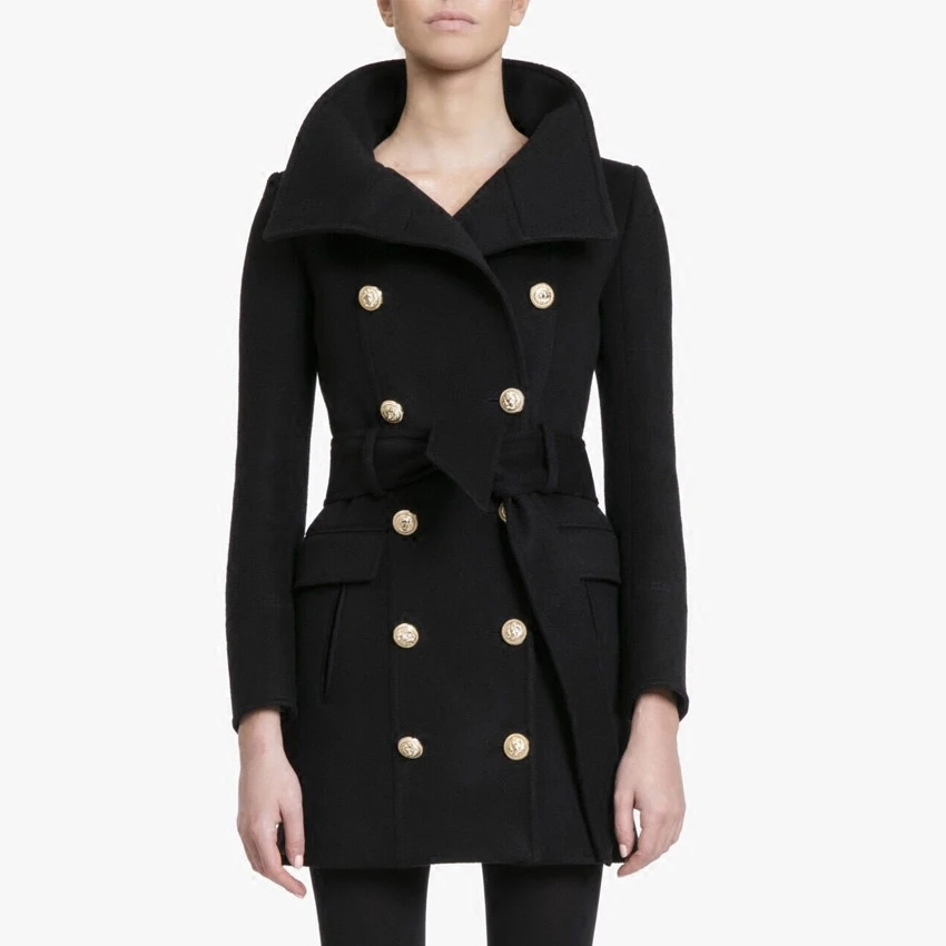 TOP QUALITY Newest Runway 2022 Baroque Designer Coat Women's Double Breasted Lion Buttons Turtleneck Lacing Belt Wool Coat
TOP QUALITY Newest Runway 2022 Baroque Designer Coat Women's Double Breasted Lion Buttons Turtleneck Lacing Belt Wool Coat