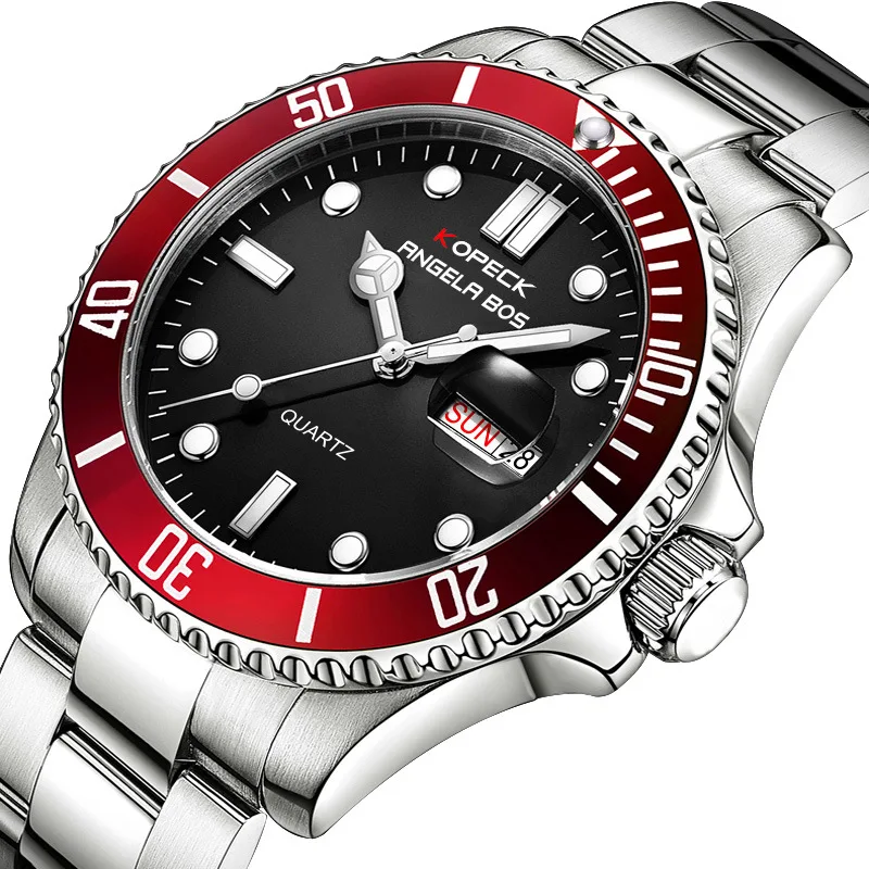 Топ Роскошные зеленые Бизнес кварцевые мужские часы Rolexable модные повседневные