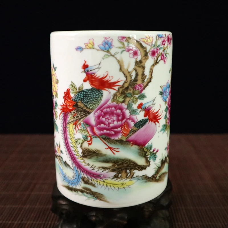 Exquisite Chinese Classical Collectible Colorful Phoenixs and Flowers Porcelain Pen Holder/Brush Pot
Exquisite Chinese Classical Collectible Colorful Phoenixs and Flowers Porcelain Pen Holder/Brush Pot