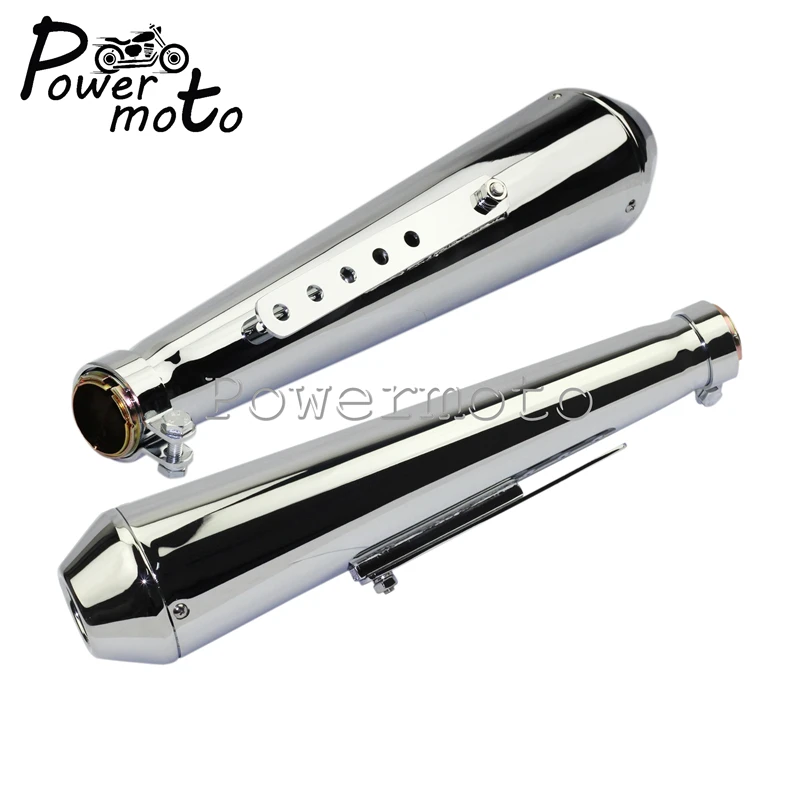 2PCS Motorcycle Universal 440mm Chrome Vintage Exhaust Pipe Muffler Silencer 35mm-41mm For Harley Cafe Racer Custom
2PCS Motorcycle Universal 440mm Chrome Vintage Exhaust Pipe Muffler Silencer 35mm-41mm For Harley Cafe Racer Custom