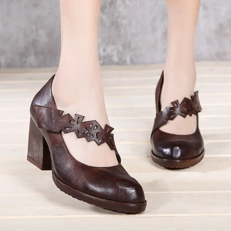 2019 Women High Heel Shoes Handmade Vintage Genuine Leather Women Pumps Platform Ankle Strap Thick Heels Women Shoes
2019 Women High Heel Shoes Handmade Vintage Genuine Leather Women Pumps Platform Ankle Strap Thick Heels Women Shoes