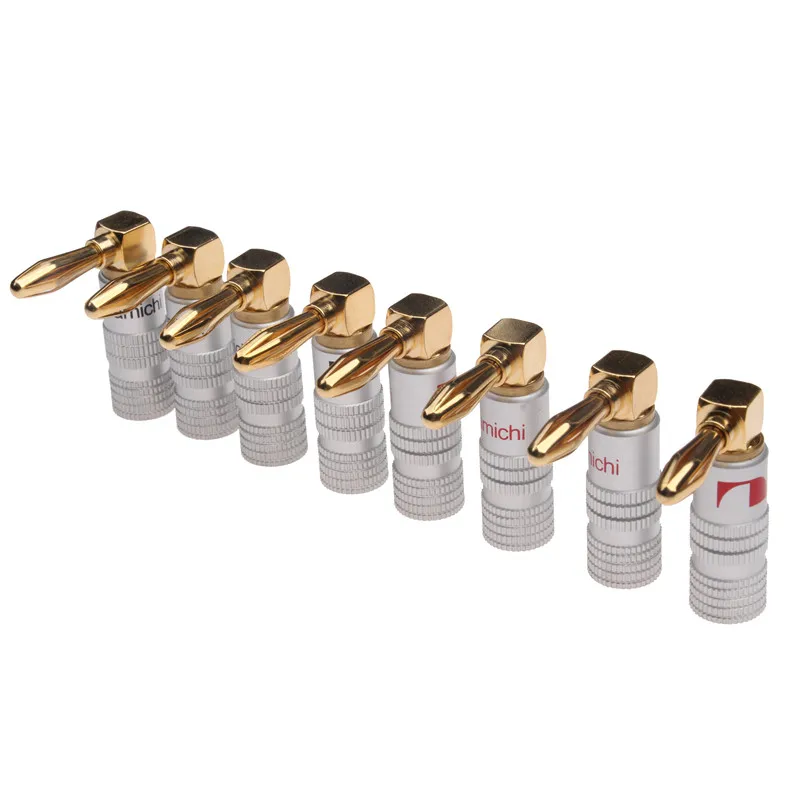 4pcs Gold-Plated 24K Banana Plugs Nakamichi Right Angle 4mm Banana Plug Jack Plug Video Speaker Adapter Wire Cable Connector
4pcs Gold-Plated 24K Banana Plugs Nakamichi Right Angle 4mm Banana Plug Jack Plug Video Speaker Adapter Wire Cable Connector