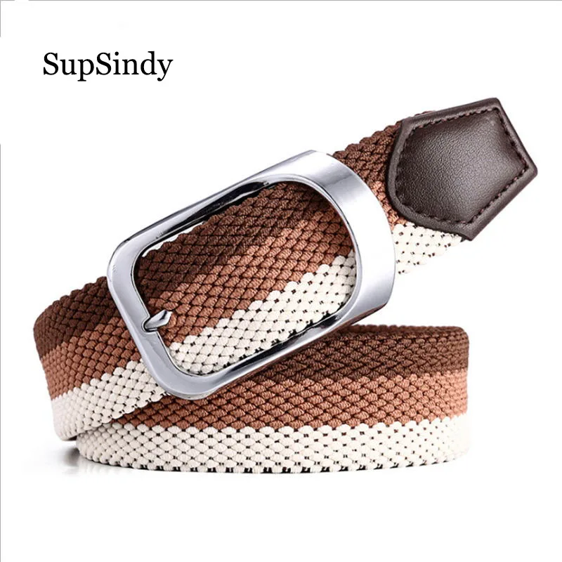 SupSindy New fashion Men Women's Canvas belt Metal Pin Buckle Woven Stretch luxury belts for men jeans famous brand elastic belt
SupSindy New fashion Men Women's Canvas belt Metal Pin Buckle Woven Stretch luxury belts for men jeans famous brand elastic belt