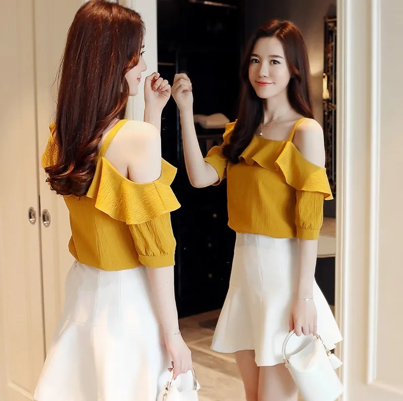 2020 Summer Women Chiffon Ruffles Shirt & Blouses Feminine Off Shoulder Tops & Shirt
2020 Summer Women Chiffon Ruffles Shirt & Blouses Feminine Off Shoulder Tops & Shirt