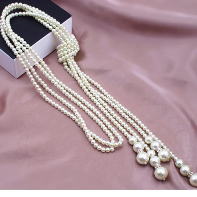 2019 New Fashion Long Knotted Sweater Necklaces Multilayer Imitation Pearl Necklace For Women Wedding Bride Necklace Jewelry gif
2019 New Fashion Long Knotted Sweater Necklaces Multilayer Imitation Pearl Necklace For Women Wedding Bride Necklace Jewelry gif