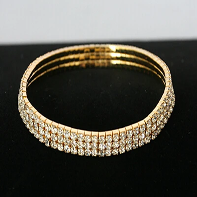 3-Row Three Rhinestone Stretch Row Sparkly Crystal Cz Tennis Ankle Chain Sexy Anklet Bridal Wedding Accessories for Women | Украшения и