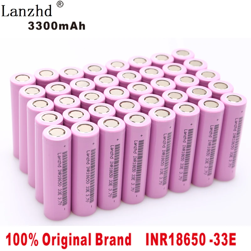 40PCS 100% original brand 18650 battery 3.7V 3300mAh INR18650 30A li-ion Rechargeable Batteries for Flashlight real capacity
40PCS 100% original brand 18650 battery 3.7V 3300mAh INR18650 30A li-ion Rechargeable Batteries for Flashlight real capacity
