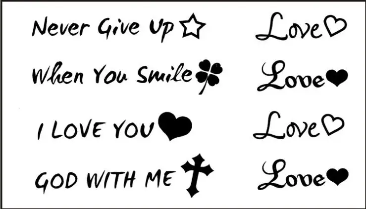 Waterproof Temporary Tattoo Sticker English letter I love you Flash Tatoo Fake Tatto Neck Wrist Foot hand For Girl Men Women
Waterproof Temporary Tattoo Sticker English letter I love you Flash Tatoo Fake Tatto Neck Wrist Foot hand For Girl Men Women