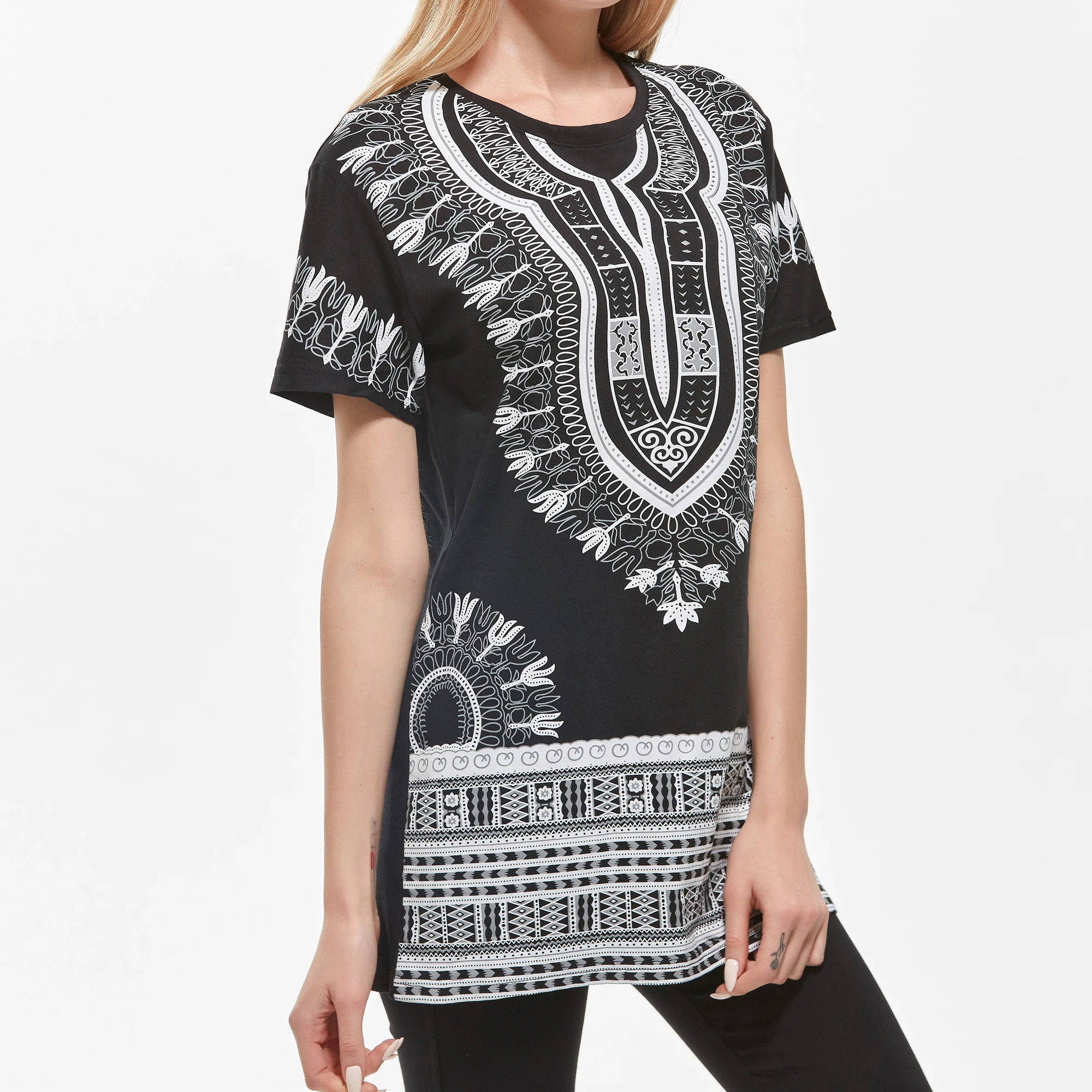 Dashikiage Long Women Cotton Women Dashiki Print Tee Short Sleeve Tshirt -Black 2022
Dashikiage Long Women Cotton Women Dashiki Print Tee Short Sleeve Tshirt -Black 2022