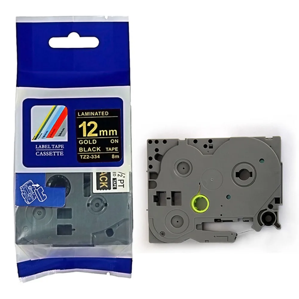 12mm Tz 334 Tze334 Gold on Black Laminated Compatible P touch 12mm*8m tze 334 Label Tape Cartridge
12mm Tz 334 Tze334 Gold on Black Laminated Compatible P touch 12mm*8m tze 334 Label Tape Cartridge