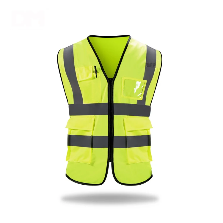 High Visibility Reflective Vest With Strips For Construction Traffic Cycling Working Clothing Safety | Безопасность и защита
