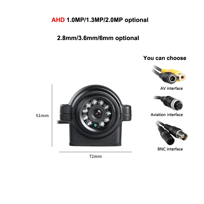 Free Shipping AHD 2.0 Megapixel Vehicle Mini Camera Outdoor Waterproof IR Night Vision Cam for Auto Bus Truck Vans Surveillance |