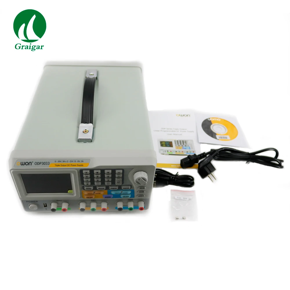 OWON ODP3033 3-канальный выход 0-30 в/3 А и 0-6 в/3 А программируемый источник питания постоянного тока с тремя независимыми управляемыми каналами
OWON ODP3033 3-канальный выход 0-30 в/3 А и 0-6 в/3 А программируемый источник питания постоянного тока с тремя независимыми управляемыми каналами