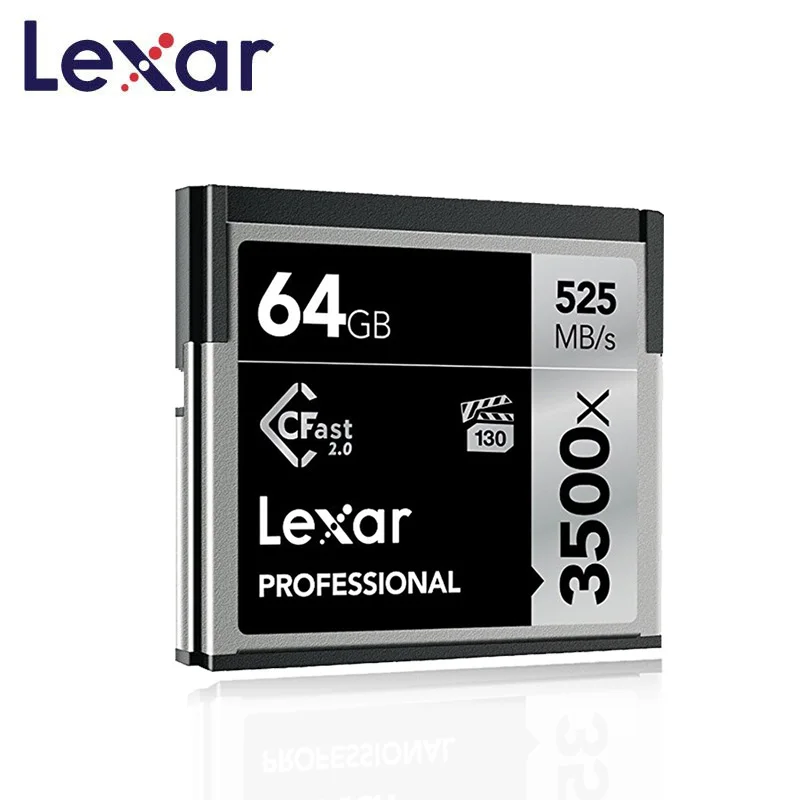 

Lexar Professional CF Memory Flash card 64GB 3500x 525MB/s CFast 2.0 SD Card cartao de memoria for SLR HDV VPG-130 camera kart