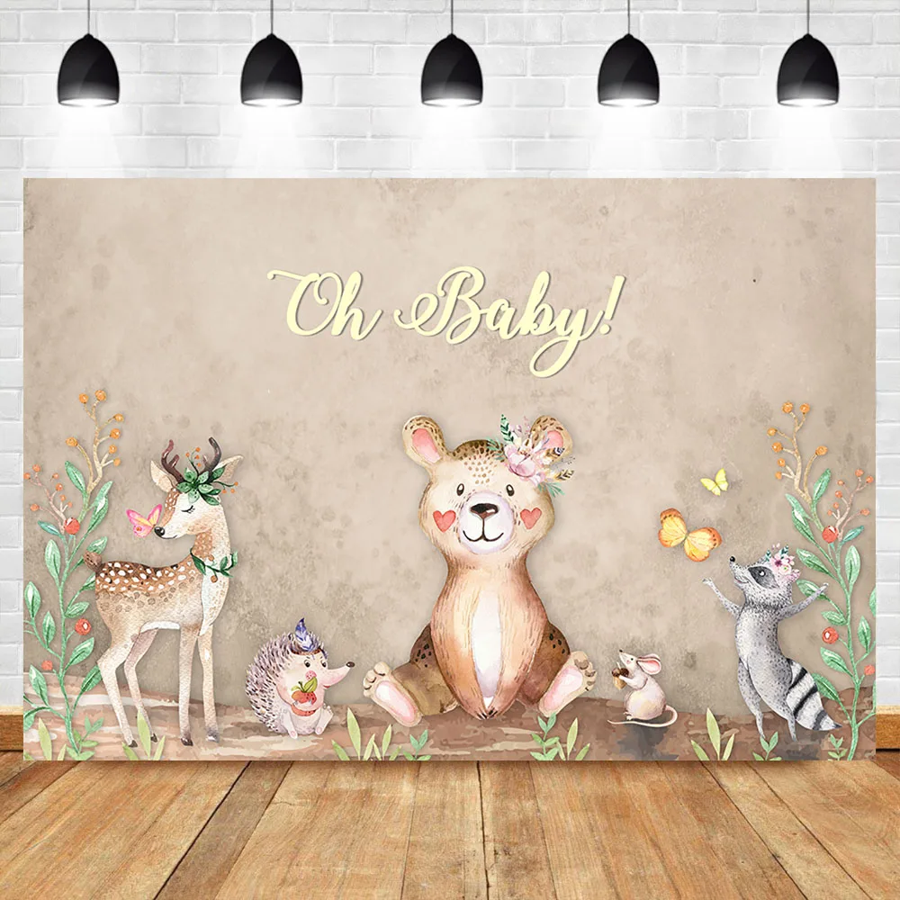 Neoback Woodland Baby Shower фон для первого дня рождения сафари животные Вечерние Декорации