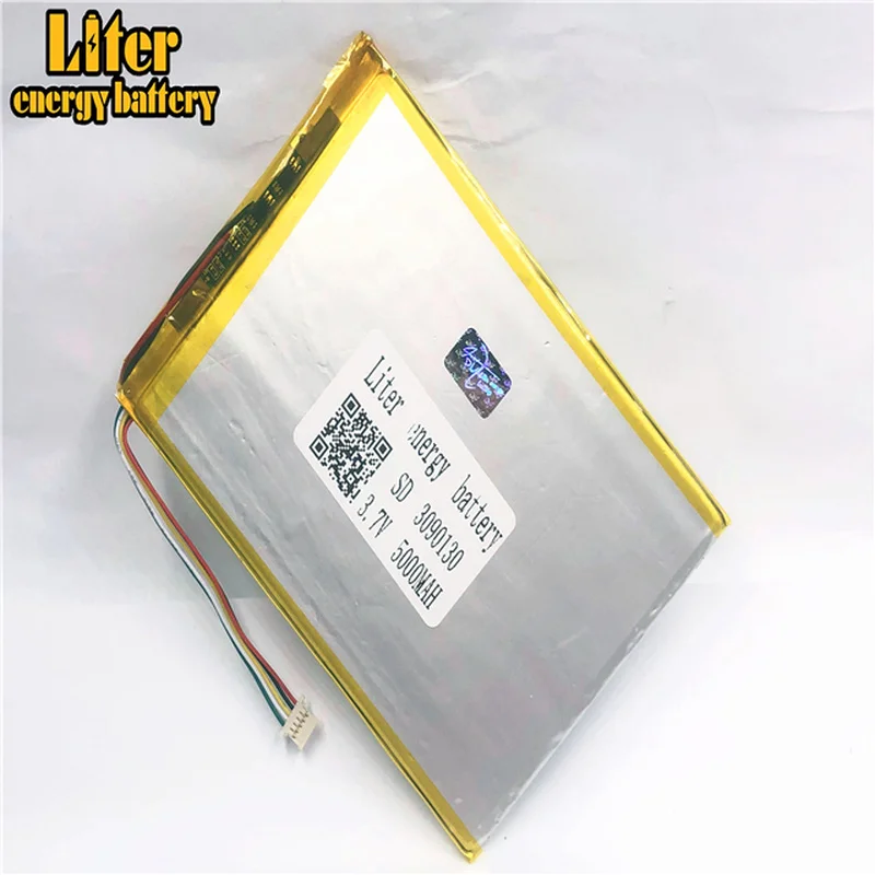 1.0MM 5pin connector 3.7 V 3090130 5000mah Tablet PC Rechargeable li-polymer battery
1.0MM 5pin connector 3.7 V 3090130 5000mah Tablet PC Rechargeable li-polymer battery