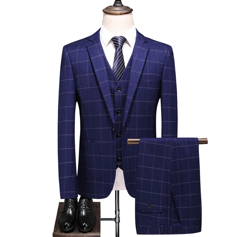 Autumn new (Jacket+Vest+Pants) Men Wedding Suit Male Blazers Slim Fit Suits Costume Business Formal Party Classic Blue S-4XL
Autumn new (Jacket+Vest+Pants) Men Wedding Suit Male Blazers Slim Fit Suits Costume Business Formal Party Classic Blue S-4XL