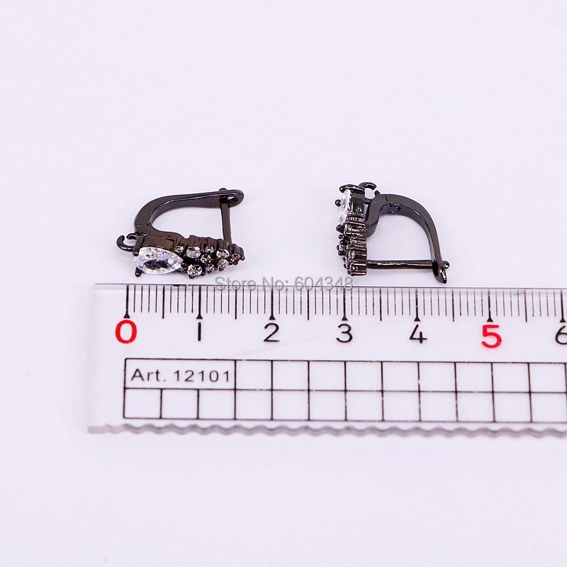

10Pairs ZYZ184-9168 Metal Hoop Earrings with CZ Crystal Paved for Women DIY Making Jewelry Earrings Findings