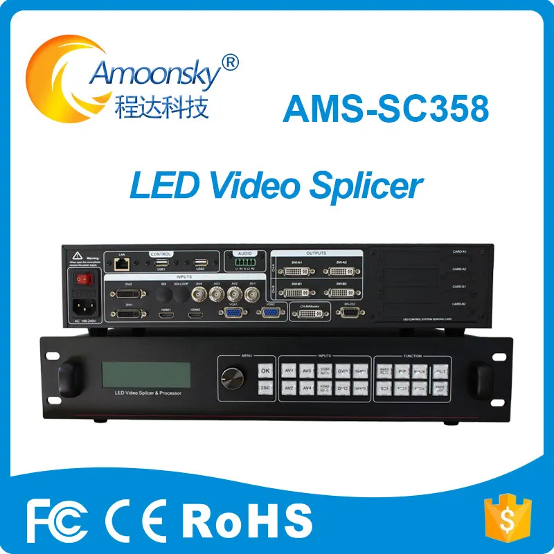 LED Video Splicing Processor AMS-SC358 support nova msd300 msd600 card mctrl600 send box for led window sign display screen
LED Video Splicing Processor AMS-SC358 support nova msd300 msd600 card mctrl600 send box for led window sign display screen