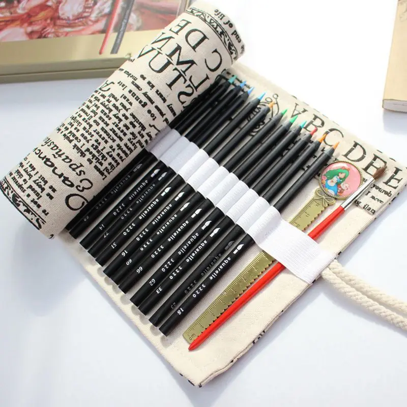 Pencil Case School Canvas Roll Pouch Makeup English alphabet pecncil box pencil case for school girls 36/48/72 Holes
Pencil Case School Canvas Roll Pouch Makeup English alphabet pecncil box pencil case for school girls 36/48/72 Holes
