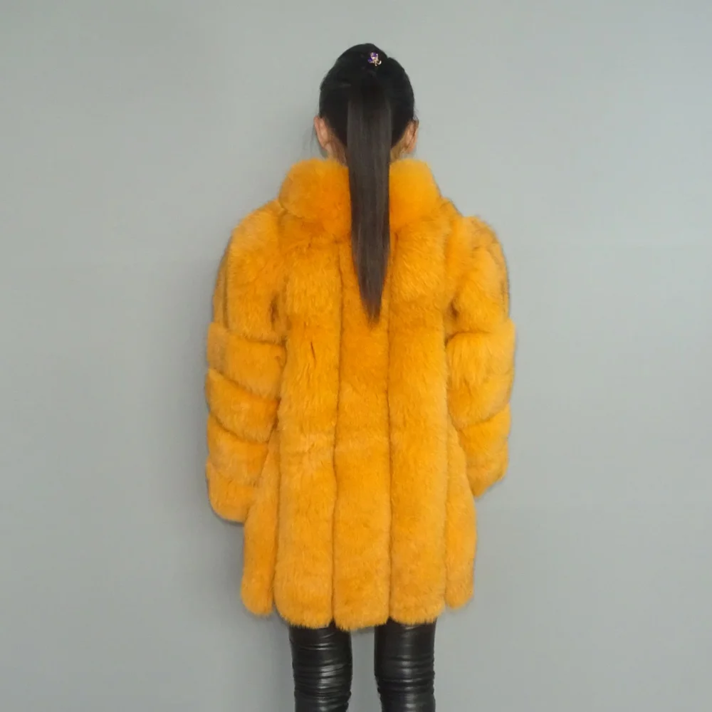 Real Orange Gloden Fox Fur Vertical stripes patchwork stripe coat outwear long jacket parka Winter Trench Stand Up Collar Plus
Real Orange Gloden Fox Fur Vertical stripes patchwork stripe coat outwear long jacket parka Winter Trench Stand Up Collar Plus