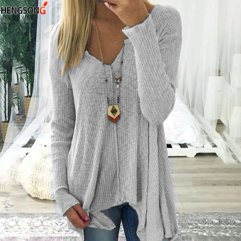 Autumn Pullovers Tops Women Sweater Solid Color V-Neck Basic Bottoming Jumper Long Sleeve Sweaters Women Long Irregular Sweater
Autumn Pullovers Tops Women Sweater Solid Color V-Neck Basic Bottoming Jumper Long Sleeve Sweaters Women Long Irregular Sweater