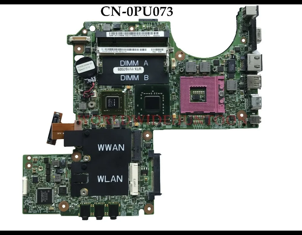 Высококачественная материнская плата для ноутбука Dell XPS M1330 PU073 GM45 PGA478 DDR2