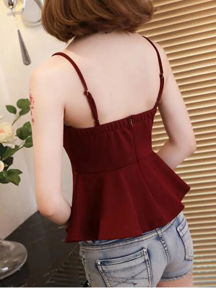 2019 women's new arrive Sexy low-cut slim halter top nightspot flounce slim bottom camisole sun-top
2019 women's new arrive Sexy low-cut slim halter top nightspot flounce slim bottom camisole sun-top