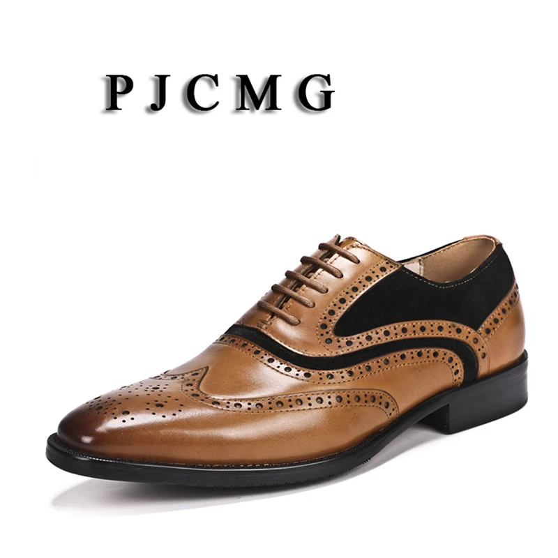 PJCMG New Luxury Breathable Black/Red Dress Genuine Formal Leather Pointed Toe Carved Lace-Up Wedding Business Office Shoes
PJCMG New Luxury Breathable Black/Red Dress Genuine Formal Leather Pointed Toe Carved Lace-Up Wedding Business Office Shoes