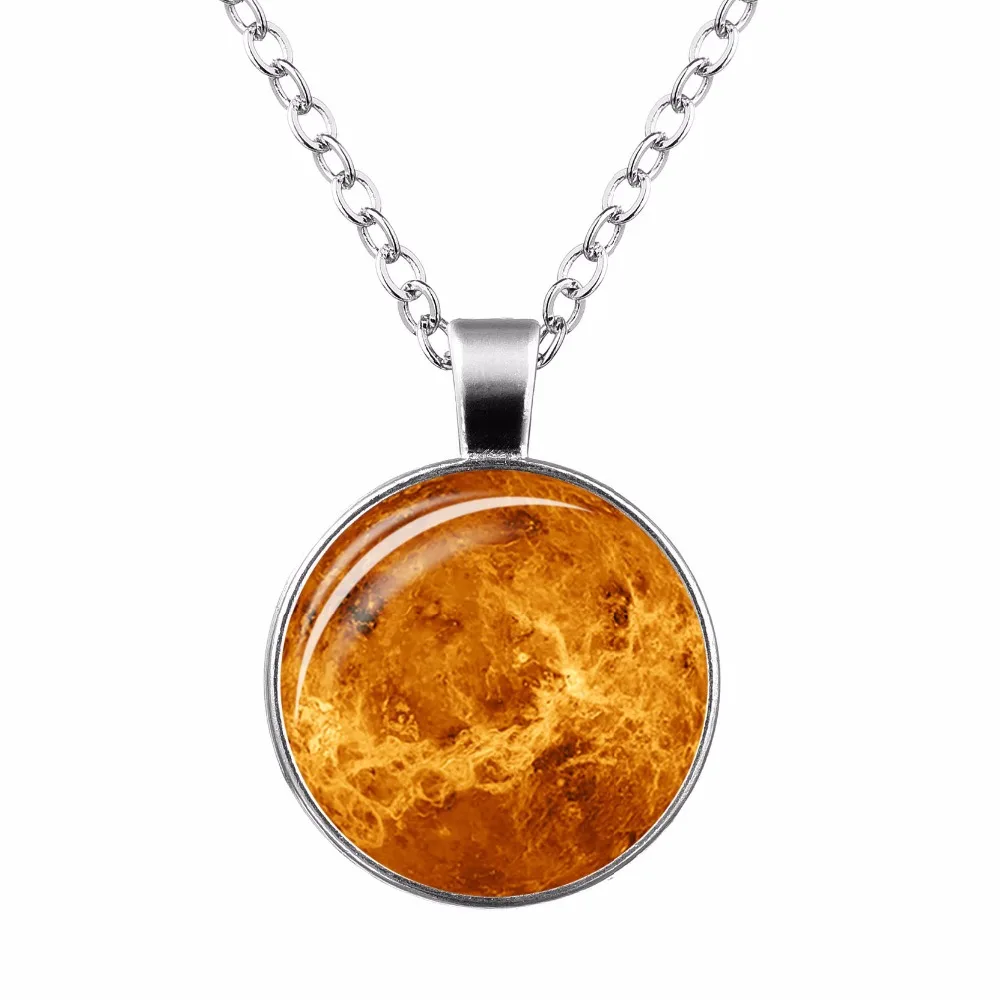 Glow in the Dark Pendant Necklace Glass Luminous Star Series Moon Planet Snap Button |