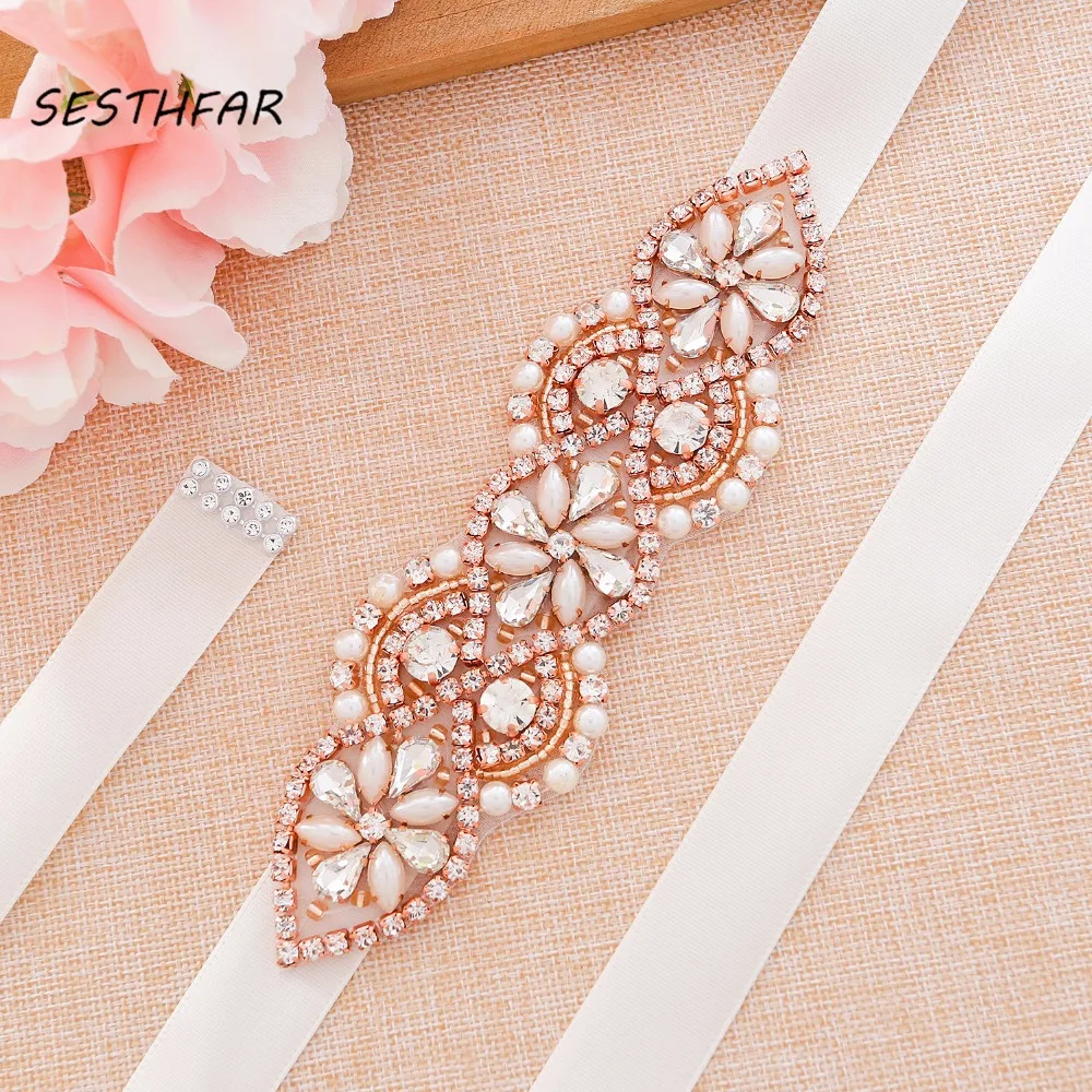 SESTHFAR Rhinestones Wedding Belt Rose Gold Crystal Bridal Sash Elegant Pearls Bridal Dress Belt for Dress Accessories
SESTHFAR Rhinestones Wedding Belt Rose Gold Crystal Bridal Sash Elegant Pearls Bridal Dress Belt for Dress Accessories