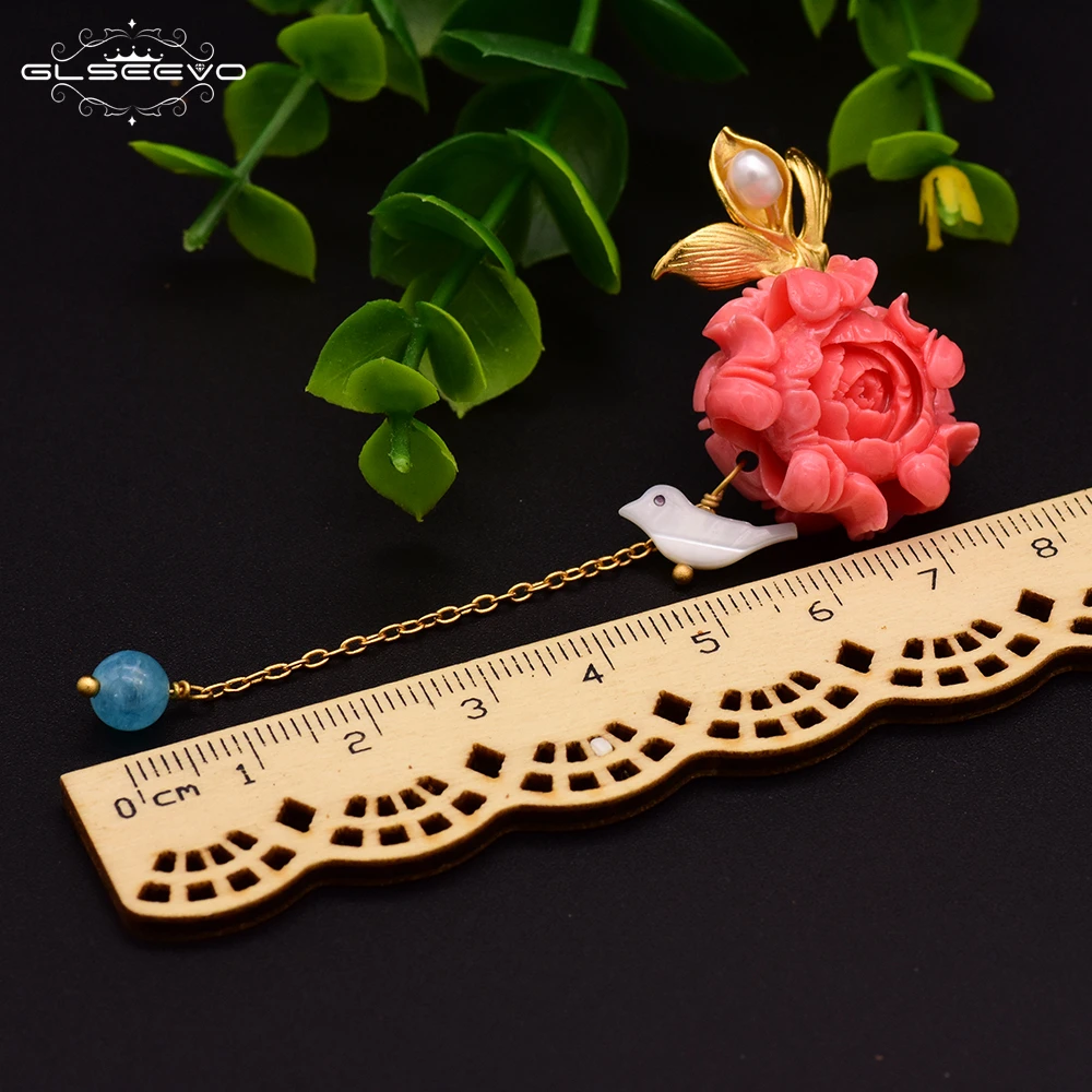 GLSEEVO 925 Sterling Silver Coral Powder Drop Earrings For Women Natural Blue Crystal Bird Flower Dangle Earring Jewelry GE0413
GLSEEVO 925 Sterling Silver Coral Powder Drop Earrings For Women Natural Blue Crystal Bird Flower Dangle Earring Jewelry GE0413