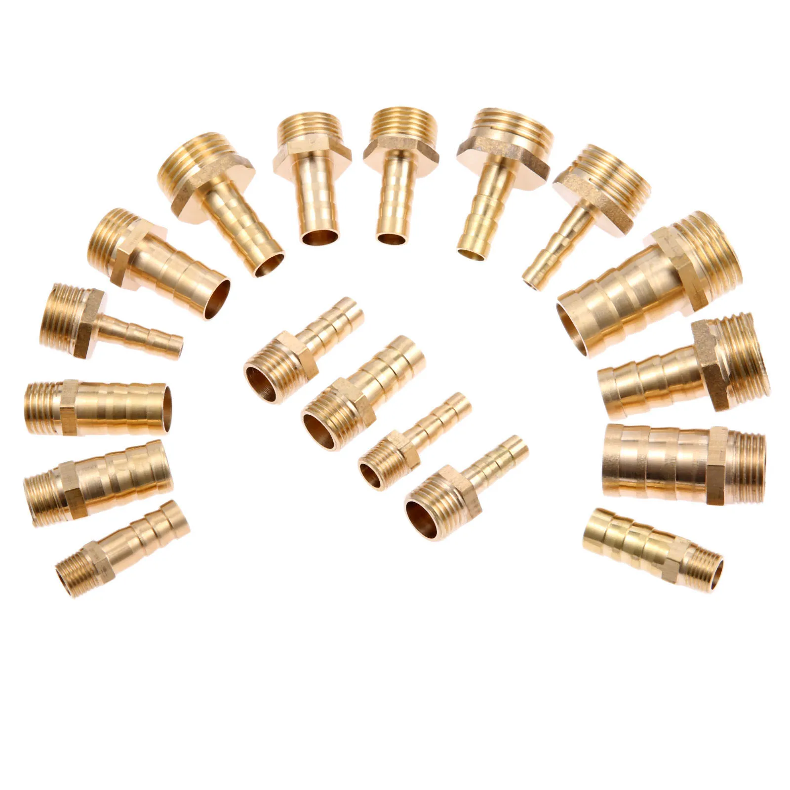 

5Pc Brass Pipe Fitting 6mm 8mm 10mm 12mm 16mm Hose Barb Tail 1/8" 1/4" 1/2" 3/8" Male Threaded Connector Joint Coupler Adapter
