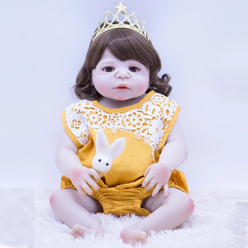 Pretty curly princess and mini rabbit gift for children 57CM Full Silicone Lifelike Girl Reborn Baby Doll Toys Bebe Reborn Bonec
Pretty curly princess and mini rabbit gift for children 57CM Full Silicone Lifelike Girl Reborn Baby Doll Toys Bebe Reborn Bonec