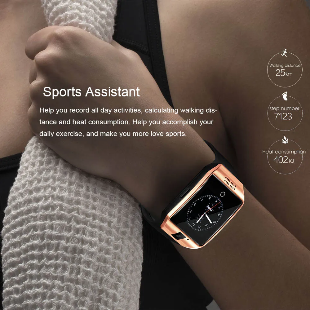 Smart Watch Q18 Bluetooth with SIM TF Card Smartwatch Pedometer Sleep Monitor Camera For IOS Android Sport watch for Men women
Smart Watch Q18 Bluetooth with SIM TF Card Smartwatch Pedometer Sleep Monitor Camera For IOS Android Sport watch for Men women