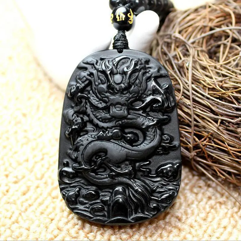 China handmade Obsidian dragon Amulet Pendant Necklace lucky men and women free delivery
China handmade Obsidian dragon Amulet Pendant Necklace lucky men and women free delivery