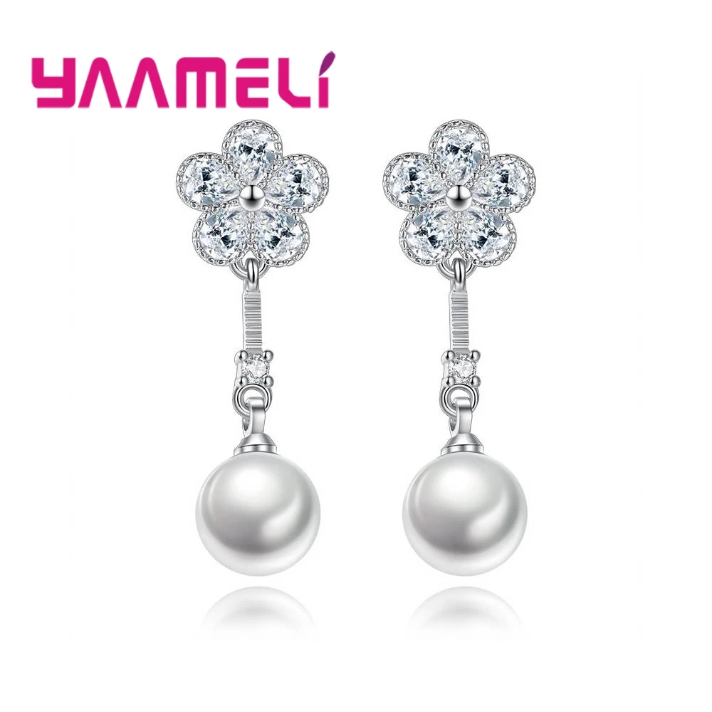 Pretty Drop Earrings Flower Cubic Zirconia Exquisite Pearl Pendant For Women Present Good Quality 925 Sterling Silver
Pretty Drop Earrings Flower Cubic Zirconia Exquisite Pearl Pendant For Women Present Good Quality 925 Sterling Silver