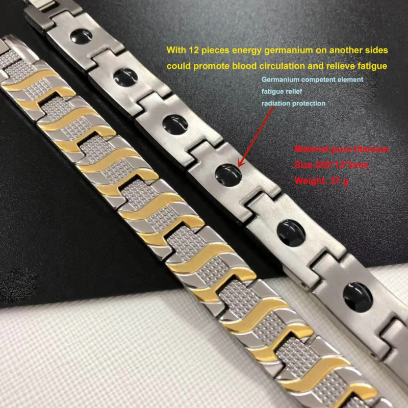 Titanium bracelets with energy germanium anti - rust anti - allergy energy negative ion anti - radiation anti - fatigue relief
Titanium bracelets with energy germanium anti - rust anti - allergy energy negative ion anti - radiation anti - fatigue relief