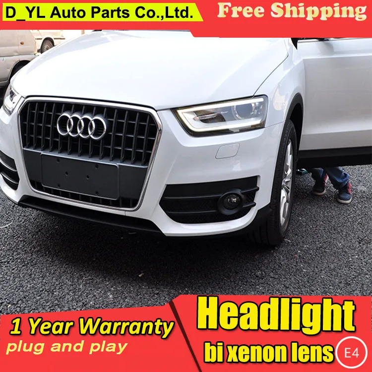D_YL автомобильный Стайлинг для Audi Q3 Фары 2013 2014 светодиодный DRL Объектив двойной
