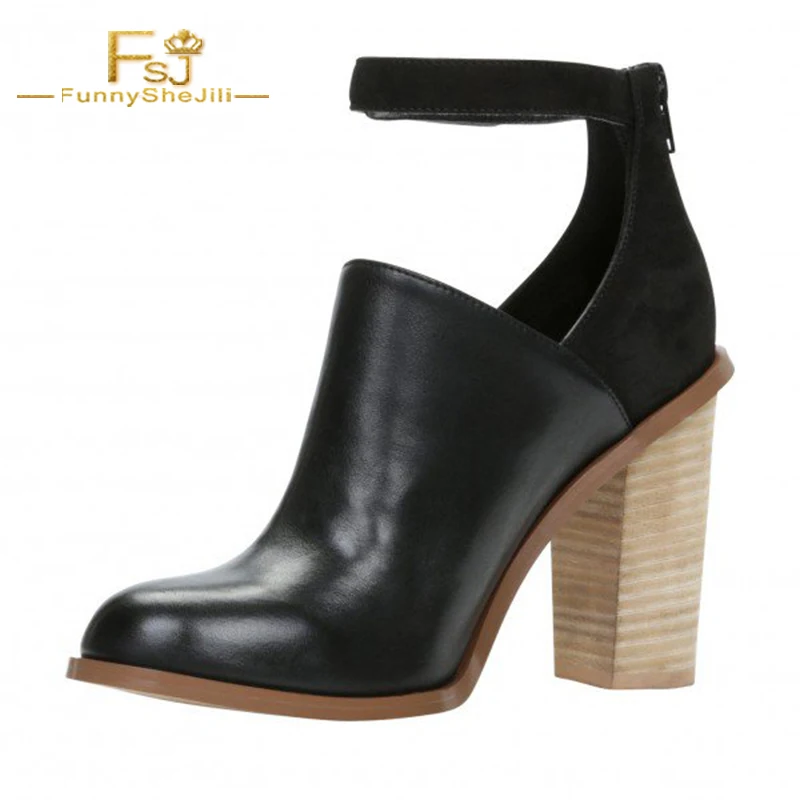 FSJ Retro Black Rivet Buckle Strap Chunky Heel Women Ankle Boots Patent Leather Back Zip Hollow Fashion Shoes 2021 Autumn
FSJ Retro Black Rivet Buckle Strap Chunky Heel Women Ankle Boots Patent Leather Back Zip Hollow Fashion Shoes 2021 Autumn