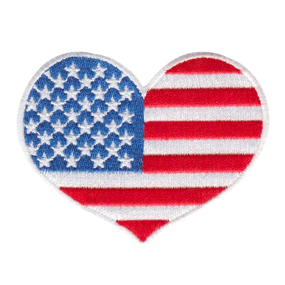 Heart I Love The Usa Flag Hat патч на жилет Us Stars N Stripes Pin Up Quilt Gift Customized Patch Factory любой размер