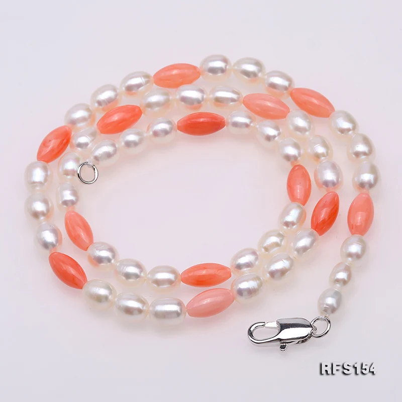 JYX Elegant coral pearl jewelry set 5*6.5mm real Natural White Freshwater Cultured Pearl with pink coral Necklace set 18"7.5"
JYX Elegant coral pearl jewelry set 5*6.5mm real Natural White Freshwater Cultured Pearl with pink coral Necklace set 18"7.5"