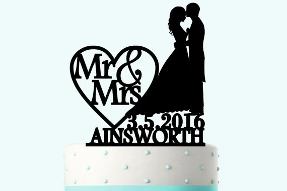 

Acrylic wedding Cake Toppers Mr Mrs bride groom custom name and date engagement bridal shower party decorations