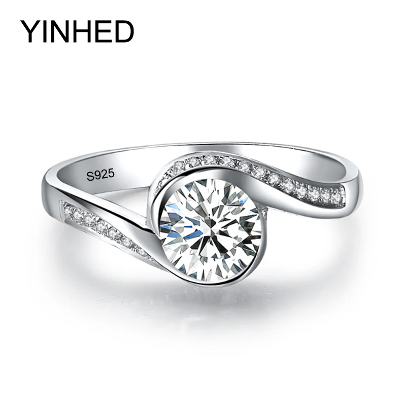 YINHED Elegant Bridal Fine Jewelry Genuine 925 Sterling Silver Wedding Rings for Women 6mm 1CT CZ Diamand Engagement Ring ZR326
YINHED Elegant Bridal Fine Jewelry Genuine 925 Sterling Silver Wedding Rings for Women 6mm 1CT CZ Diamand Engagement Ring ZR326