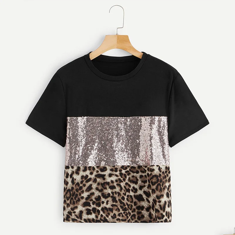 Sequined Snack Leopard Club Sexy Women T Shirts 2020 Summer Casual Short Sleeve O Neck Harajuku Korean Fashion Female Tops Tees
Sequined Snack Leopard Club Sexy Women T Shirts 2020 Summer Casual Short Sleeve O Neck Harajuku Korean Fashion Female Tops Tees